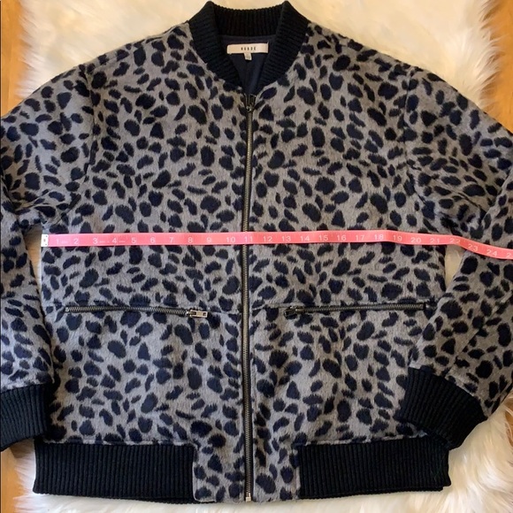 Ro & De faux fur wool blend bomber jacket leopard - Picture 4 of 10